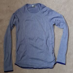 EUC Athleta Fast Fastest Track Fitted Ruched Workout Long Sleeve Top Tee